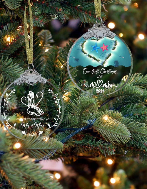 Load image into Gallery viewer, Just Married 3" Glass Ornament 2024 Wedding Couple Gift with Gift Box
