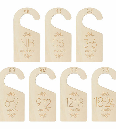 Qianyu Baby Closet Dividers Wooden Double-Sided Organizer Set of 7