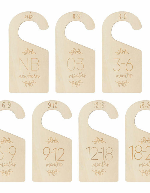 Load image into Gallery viewer, Qianyu Baby Closet Dividers Wooden Double-Sided Organizer Set of 7

