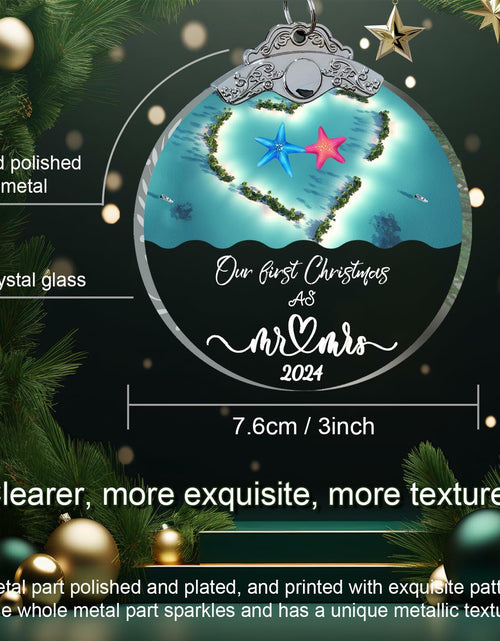 Load image into Gallery viewer, Just Married 3" Glass Ornament 2024 Wedding Couple Gift with Gift Box
