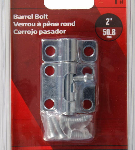 Hillman Hardware Essentials Barrel Bolt Zinc-Plated 2"