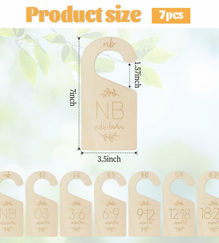 Qianyu Baby Closet Dividers Wooden Double-Sided Organizer Set of 7