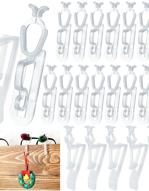 Load image into Gallery viewer, Queekay 30 Pack Clear Christmas Light Clips Universal Outdoor Gutter Shingle
