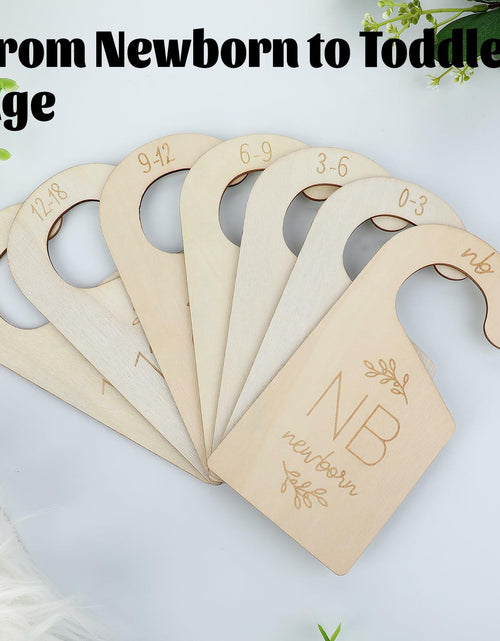 Load image into Gallery viewer, Qianyu Baby Closet Dividers Wooden Double-Sided Organizer Set of 7

