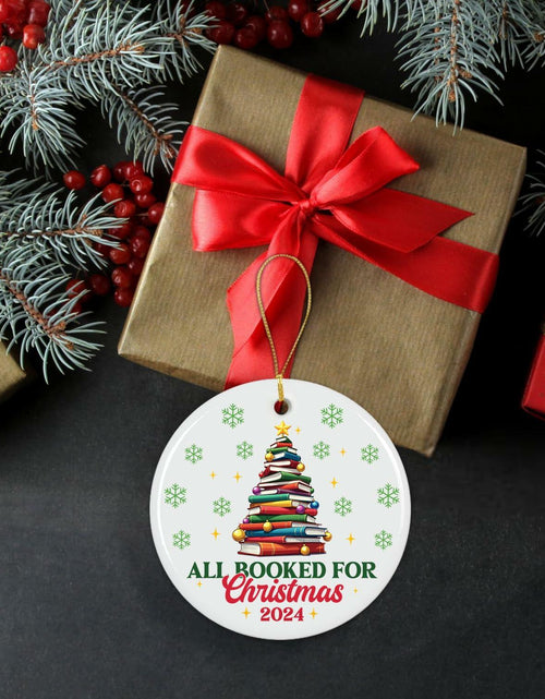 Load image into Gallery viewer, NewEleven Ceramic Christmas Ornament Book Lovers Gift Bookshelf Decor
