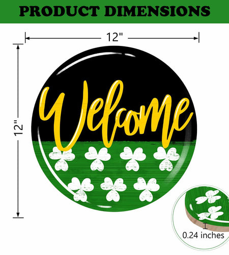 Bolisom St. Patrick's Day Shamrock Wood Door Sign Outdoor Porch Decor