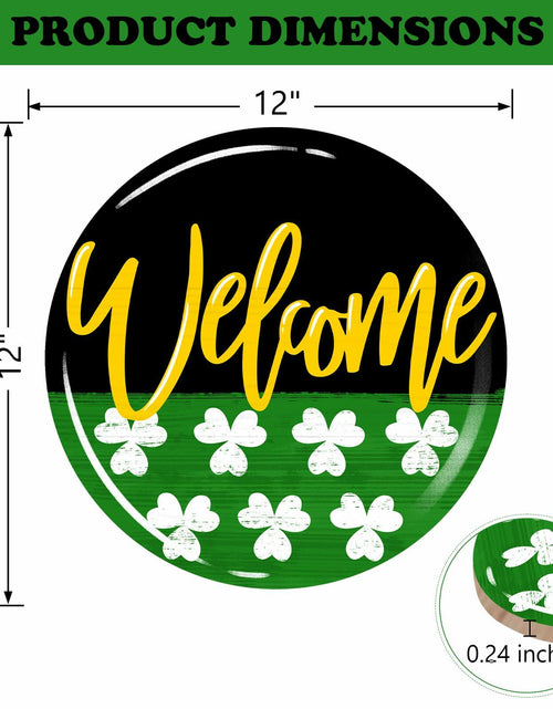 Load image into Gallery viewer, Bolisom St. Patrick's Day Shamrock Wood Door Sign Outdoor Porch Decor
