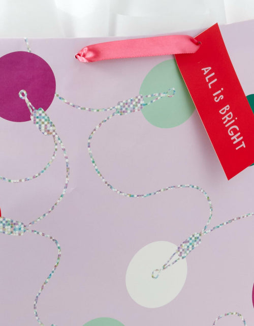 Load image into Gallery viewer, Hallmark 15" Extra Large Holiday Gift Bag Trendy Lights Pink with Tissue &amp; Tag

