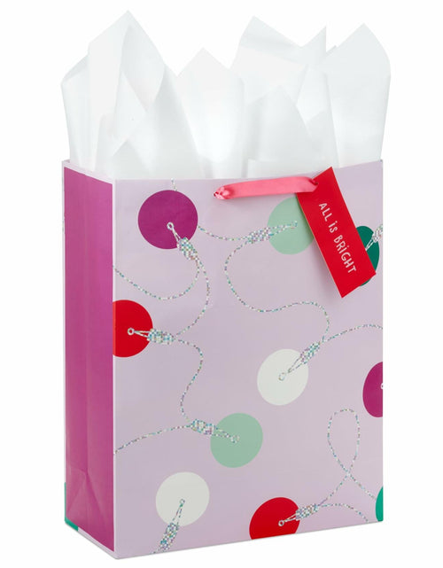 Load image into Gallery viewer, Hallmark 15" Extra Large Holiday Gift Bag Trendy Lights Pink with Tissue &amp; Tag
