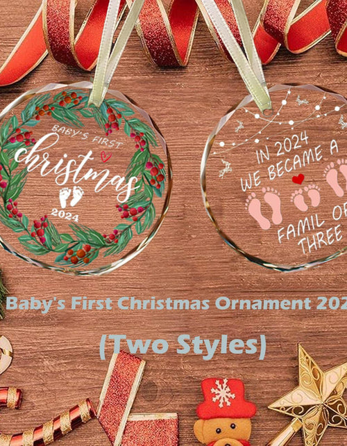 Load image into Gallery viewer, First Christmas Ornament 2024 Clear Glass Newborn Baby Keepsake Girls Boys
