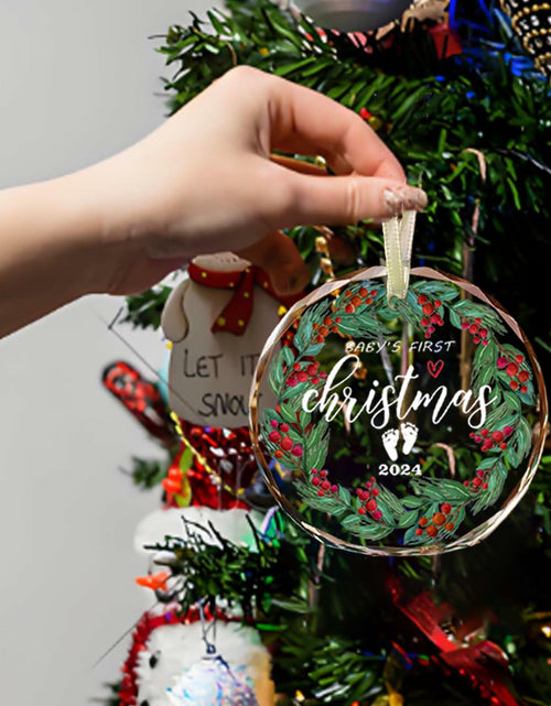 Load image into Gallery viewer, First Christmas Ornament 2024 Clear Glass Newborn Baby Keepsake Girls Boys
