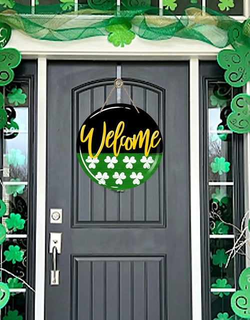 Load image into Gallery viewer, Bolisom St. Patrick's Day Shamrock Wood Door Sign Outdoor Porch Decor
