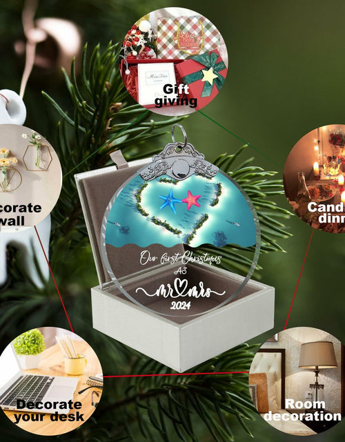 Load image into Gallery viewer, Just Married 3" Glass Ornament 2024 Wedding Couple Gift with Gift Box
