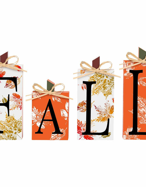 Load image into Gallery viewer, 4 PCS Autumn Wood Sign Fall Decor Farmhouse Harvest Thanksgiving Indoor
