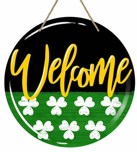 Bolisom St. Patrick's Day Shamrock Wood Door Sign Outdoor Porch Decor