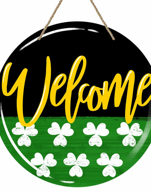 Load image into Gallery viewer, Bolisom St. Patrick's Day Shamrock Wood Door Sign Outdoor Porch Decor
