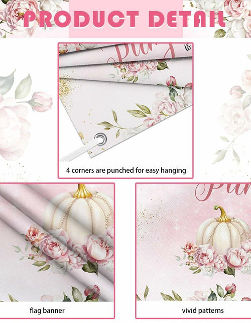Load image into Gallery viewer, MEHOFOND Fall Pumpkin 1st Birthday Backdrop Banner Pastel Pink 70.8x43.3in
