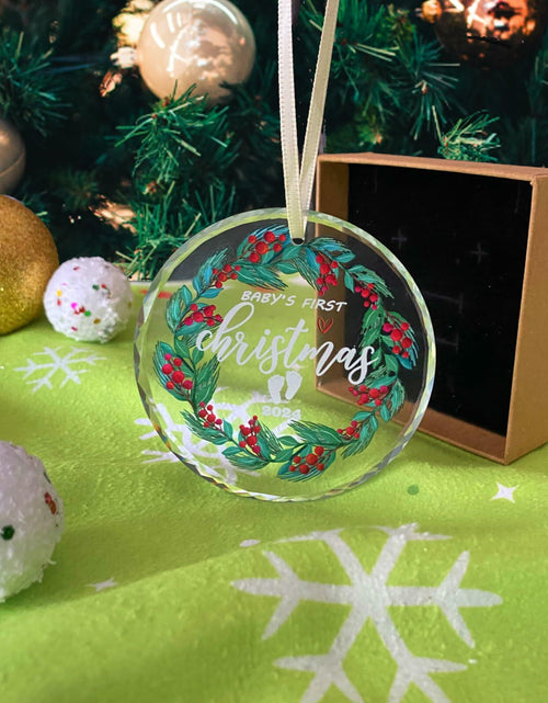 Load image into Gallery viewer, First Christmas Ornament 2024 Clear Glass Newborn Baby Keepsake Girls Boys
