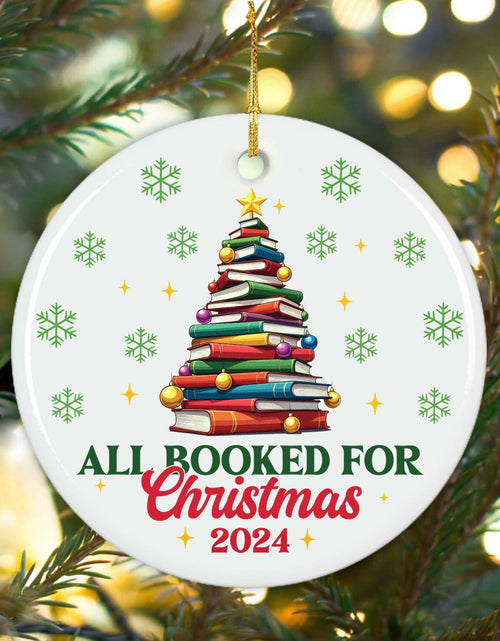 Load image into Gallery viewer, NewEleven Ceramic Christmas Ornament Book Lovers Gift Bookshelf Decor
