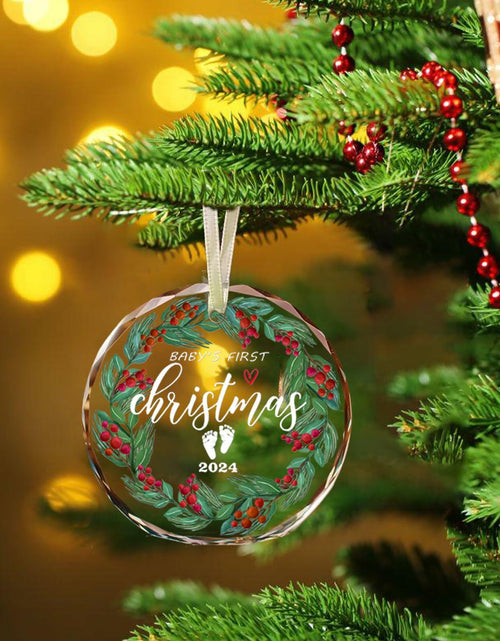 Load image into Gallery viewer, First Christmas Ornament 2024 Clear Glass Newborn Baby Keepsake Girls Boys
