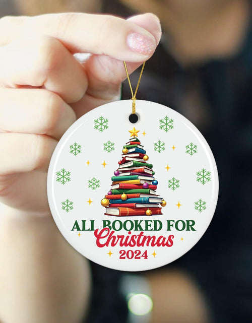 Load image into Gallery viewer, NewEleven Ceramic Christmas Ornament Book Lovers Gift Bookshelf Decor
