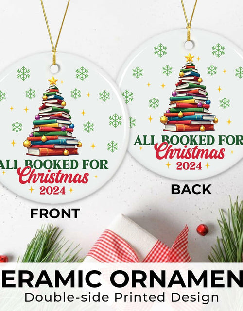 Load image into Gallery viewer, NewEleven Ceramic Christmas Ornament Book Lovers Gift Bookshelf Decor
