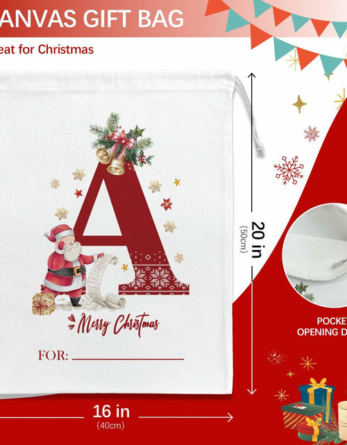 Load image into Gallery viewer, DSHFG Christmas Initial Personalized Drawstring Gift Bag for Women Red
