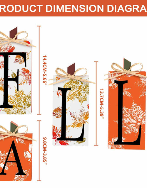 Load image into Gallery viewer, 4 PCS Autumn Wood Sign Fall Decor Farmhouse Harvest Thanksgiving Indoor
