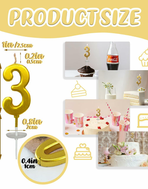 Load image into Gallery viewer, wusiyork Number 3 Birthday Candle Style A Single Unit Cake Decoration
