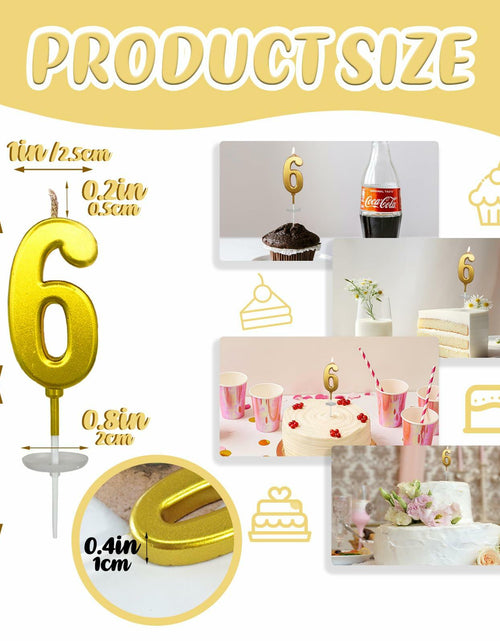 Load image into Gallery viewer, wusiyork Number 6 Birthday Candle Cake Decoration 1pc
