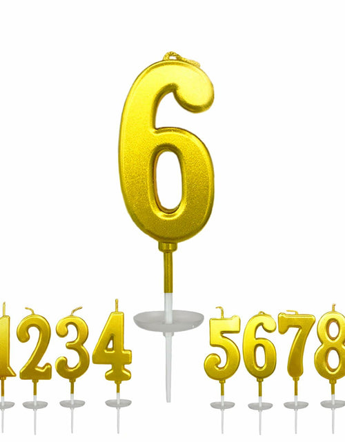 Load image into Gallery viewer, wusiyork Number 6 Birthday Candle Cake Decoration 1pc
