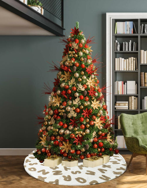 Load image into Gallery viewer, AISENO 48 Inch White Plush Alphabet Christmas Tree Skirt Faux Fur Decor
