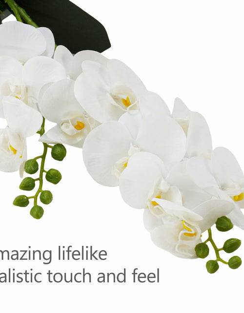 Load image into Gallery viewer, Angerlo 13" White Artificial Butterfly Orchid Ceramic Vase Decor
