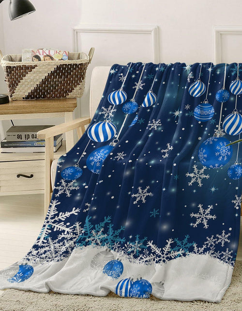 Load image into Gallery viewer, Blue Snowflake Christmas Throw Blanket Soft Cozy Fleece 40x60 Inch
