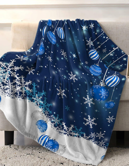 Load image into Gallery viewer, Blue Snowflake Christmas Throw Blanket Soft Cozy Fleece 40x60 Inch
