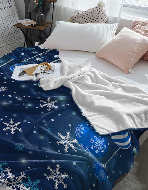 Load image into Gallery viewer, Blue Snowflake Christmas Throw Blanket Soft Cozy Fleece 40x60 Inch

