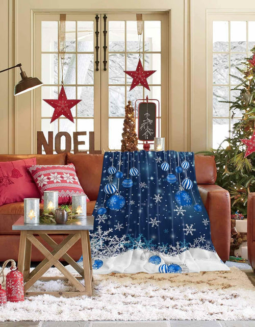 Load image into Gallery viewer, Blue Snowflake Christmas Throw Blanket Soft Cozy Fleece 40x60 Inch
