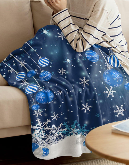 Load image into Gallery viewer, Blue Snowflake Christmas Throw Blanket Soft Cozy Fleece 40x60 Inch
