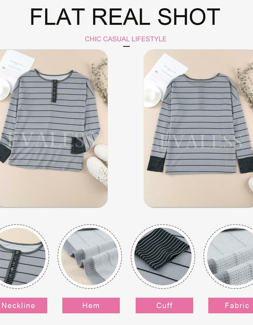 Load image into Gallery viewer, EVALESS Womens Brown Waffle Knit Henley Top Long Sleeve Size XS
