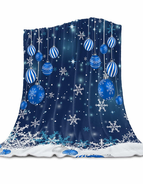 Load image into Gallery viewer, Blue Snowflake Christmas Throw Blanket Soft Cozy Fleece 40x60 Inch
