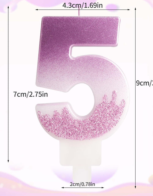 Load image into Gallery viewer, Zi Lan MGJJB-17 Rose Pink Gradient Number 17 Birthday Candle Cake Topper

