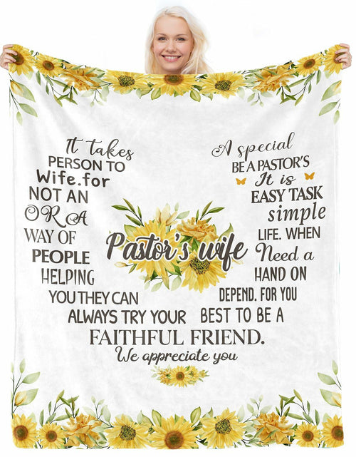 Load image into Gallery viewer, JTUOW Sunflower Blanket Pastor Appreciation Christian Gift 60x50
