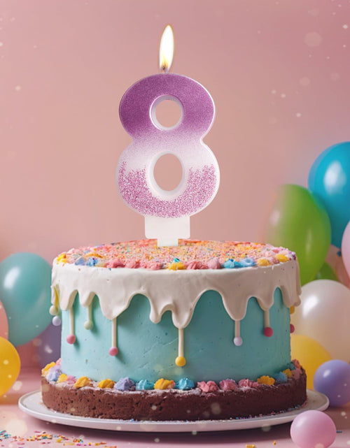 Load image into Gallery viewer, Zi Lan MGJJB-17 Rose Pink Gradient Number 17 Birthday Candle Cake Topper

