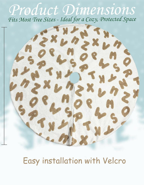 Load image into Gallery viewer, AISENO 48 Inch White Plush Alphabet Christmas Tree Skirt Faux Fur Decor
