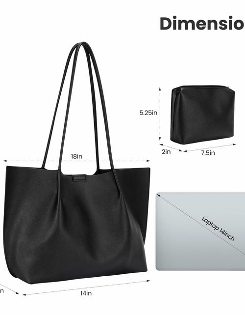 Load image into Gallery viewer, ZFZGFRCS Faux Leather Tote Bag Large Beige Handbag with Wallet
