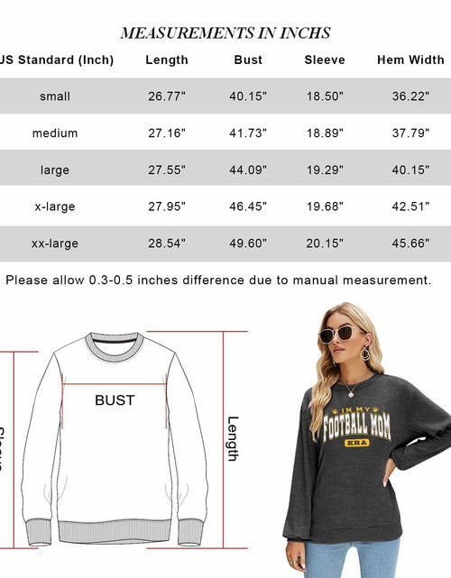 Load image into Gallery viewer, BANGELY Women's Football Mom Sweatshirt Crewneck Long Sleeve Dark Grey - XXL

