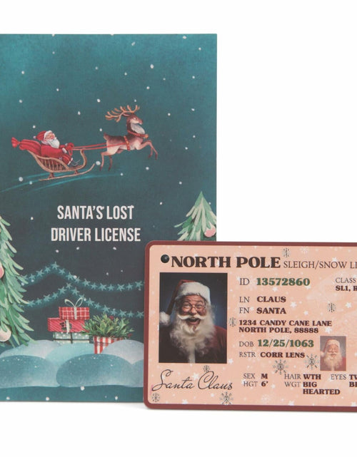 Load image into Gallery viewer, Santa's Lost Driver License Christmas Ornament with String &amp; Envelope
