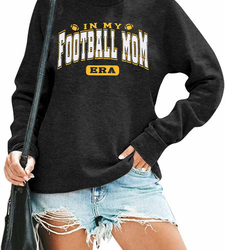 BANGELY Women's Football Mom Sweatshirt Crewneck Long Sleeve Dark Grey - XXL