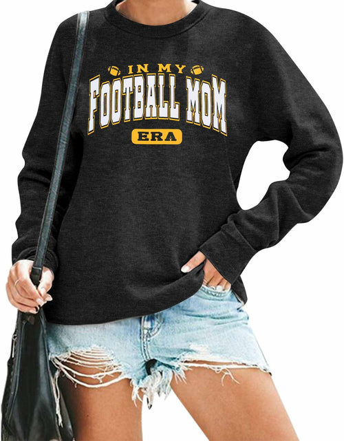 Load image into Gallery viewer, BANGELY Women's Football Mom Sweatshirt Crewneck Long Sleeve Dark Grey - XXL
