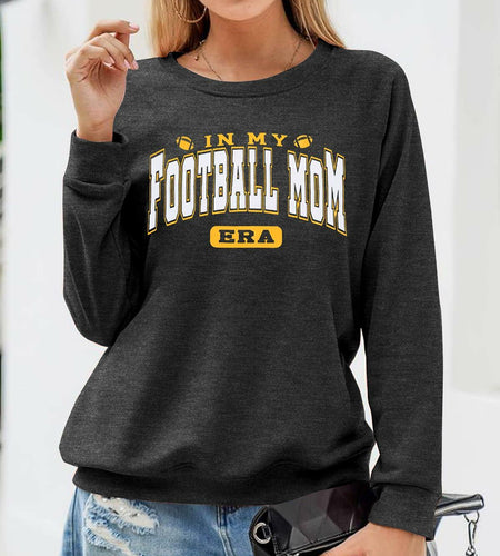 BANGELY Women's Football Mom Sweatshirt Crewneck Long Sleeve Dark Grey - XXL